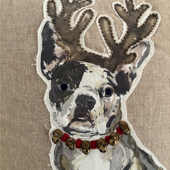 NWT Pottery Barn French Bulldog Throw Pillow and Cover Christmas Frenchie $68 - Picture 2 of 8